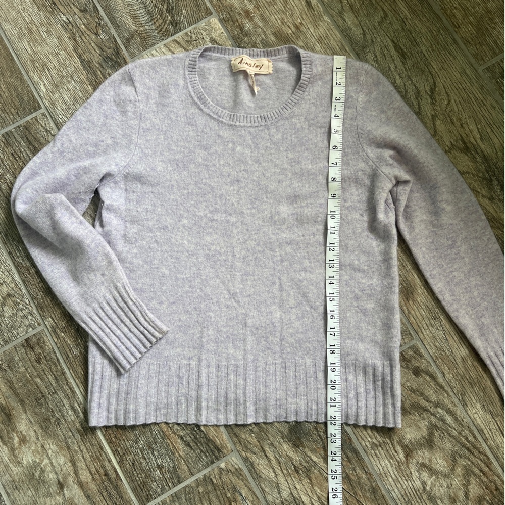 Ainsley 100% Cashmere Long Sleeve Sweater, Lavender, Women’s Large - Picture 6 of 7